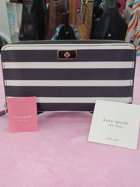 Kate Spade Large Continental Wallet Dawn Sailing Stripe NWT